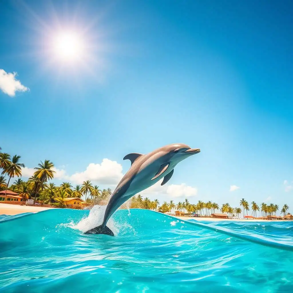 Jumping Dolphin Beach Jigsaw Puzzle