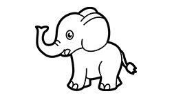 Baby Elephant Coloring