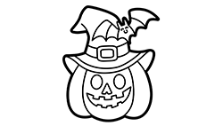 Batty Pumpkin Coloring