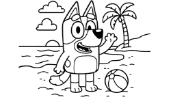 Beach Day with Bluey Coloring