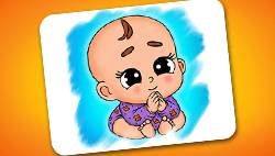 Cute Baby Sitting Coloring
