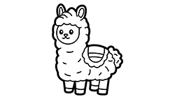 Fluffy Llama Coloring