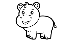 Happy Hippo Coloring