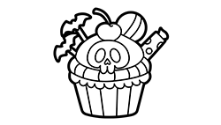 Haunted Cupcake Coloring
