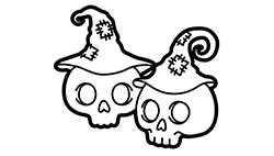 Haunted Skull Coloring