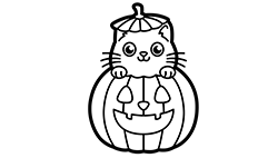 Pumpkin Kitty Coloring