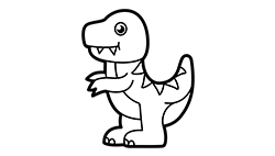 Smiling Dinosaur Coloring
