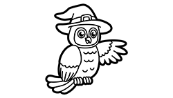 Witchy Owl Coloring